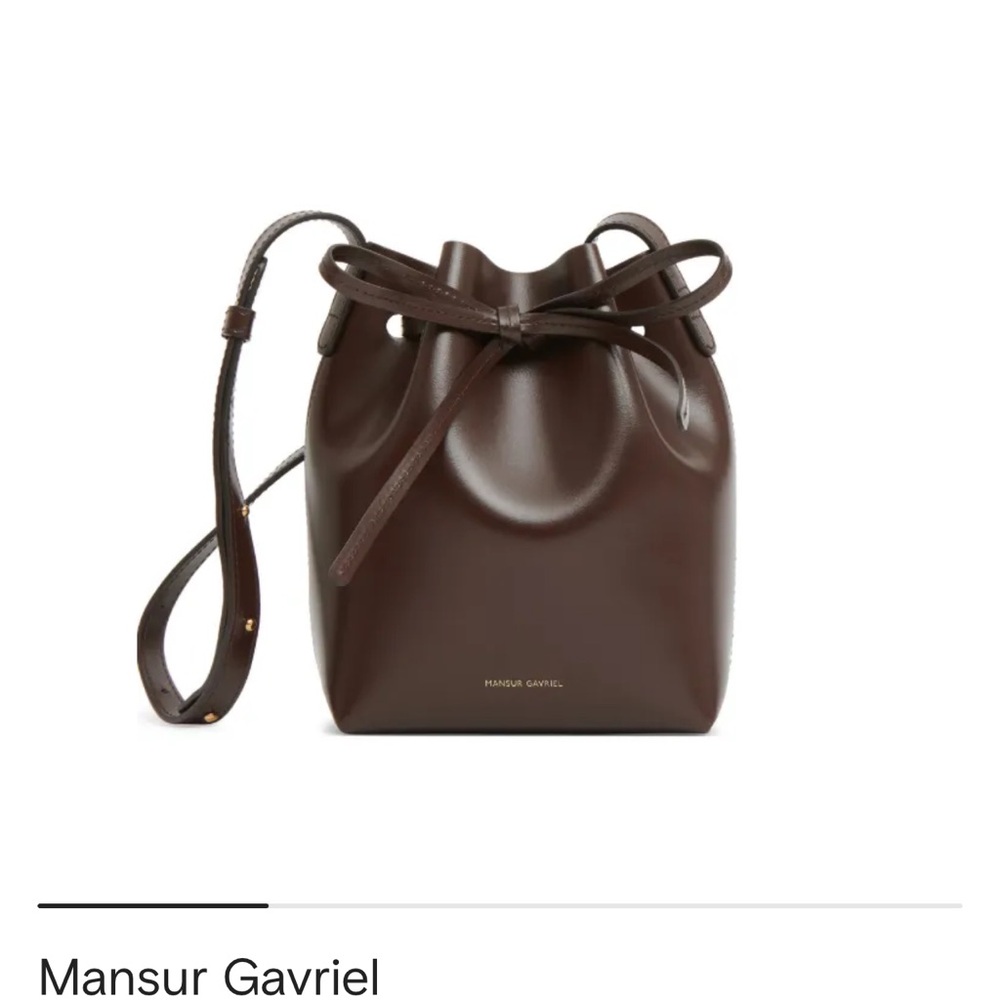 Mini Mini Mansur Gavriel Dark Brown Crossbody Bucket Bag